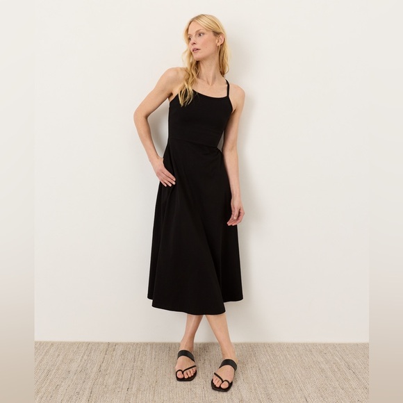 Pact Organic Dresses & Skirts - Women's Black Spaghetti-Strap Midi Dress